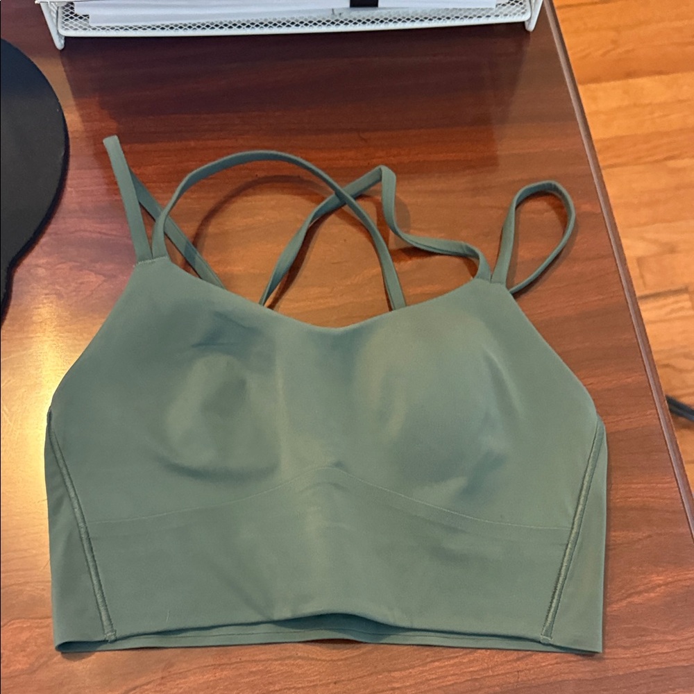 lululemon athletica green strappy sports bra